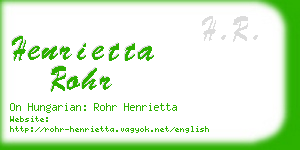 henrietta rohr business card